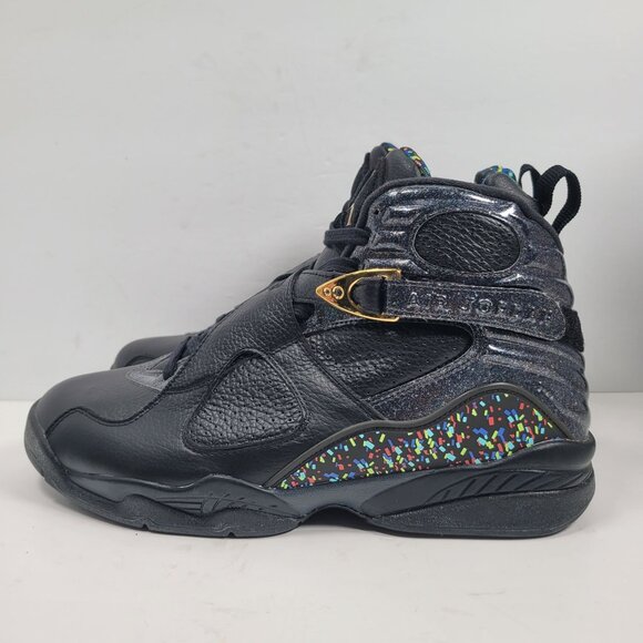 Air Jordan 8 Retro C&C Confetti Men's Black Shoes 832821-004 US Size 12 Like New - Picture 2 of 8